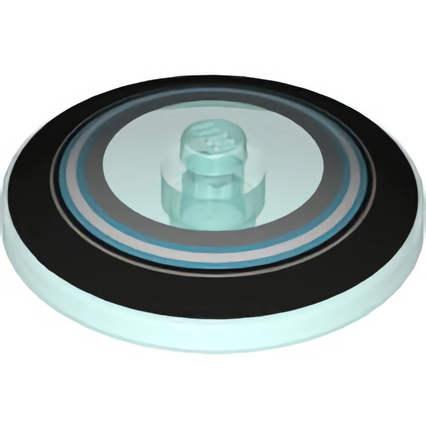 Part 35394pb005 - Dish 4 x 4 Inverted (Radar) with Open Stud with Black, Dark Azure, Silver, and White Concentric Circles Pattern