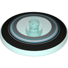 Part 35394pb005 - Dish 4 x 4 Inverted (Radar) with Open Stud with Black, Dark Azure, Silver, and White Concentric Circles Pattern