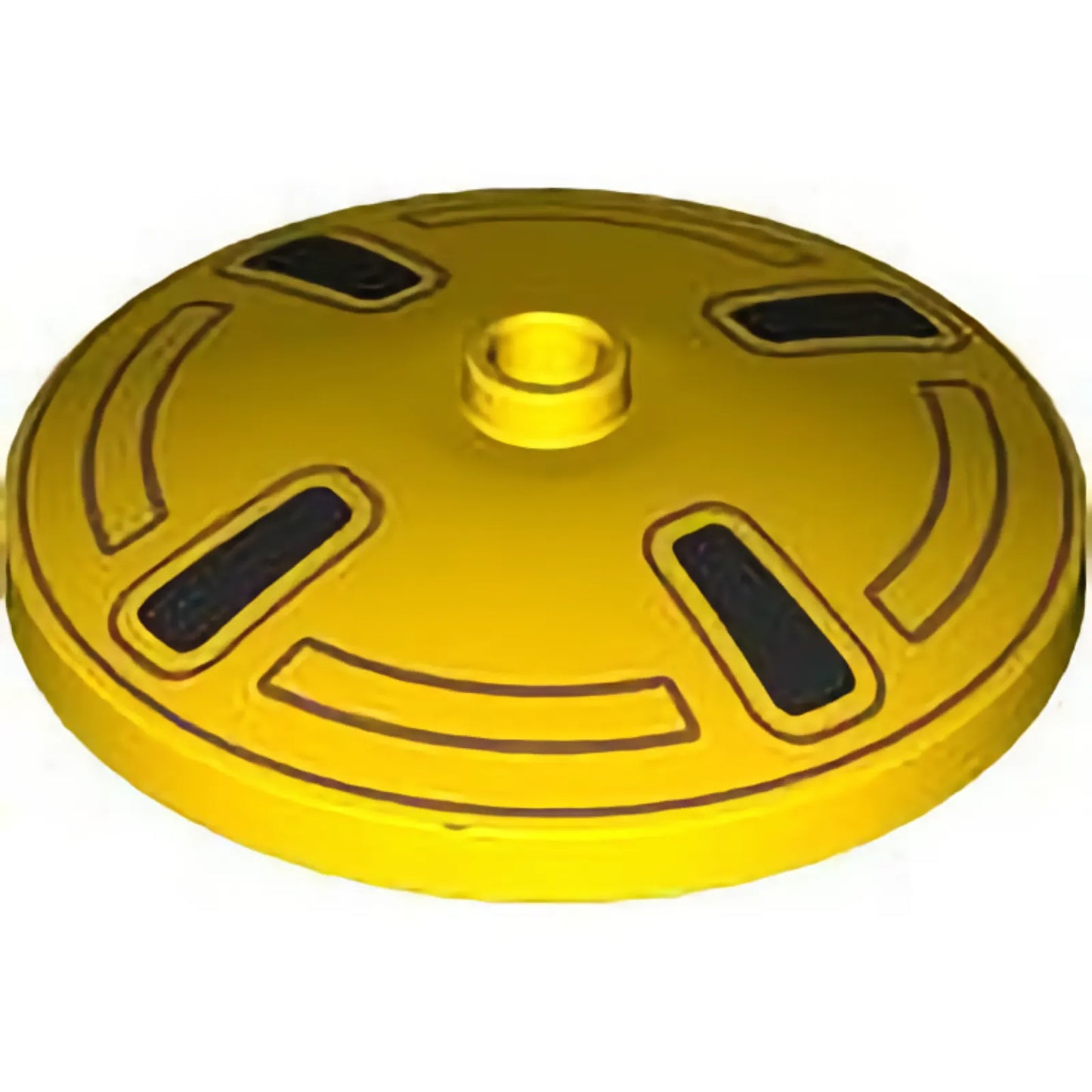 Part 35394pb011 - Dish 4 x 4 Inverted (Radar) with Open Stud with Black and Medium Nougat Hubcap Pattern