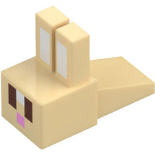 Part 35525pb05 - Creature Head Pixelated with Long Ears with White Auricles, Reddish Brown Eyes, and Bright Pink Nose Pattern (Minecraft Rabbit)