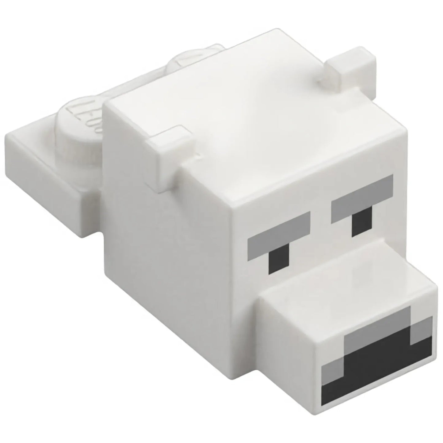 Part 35528pb01 - Creature Head Pixelated Polar Bear with Face Pattern (Minecraft Polar Bear)