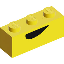 Part 3622pb102 - Brick 1 x 3 with Black Curved Semicircle Pattern (Banarnar Mouth)