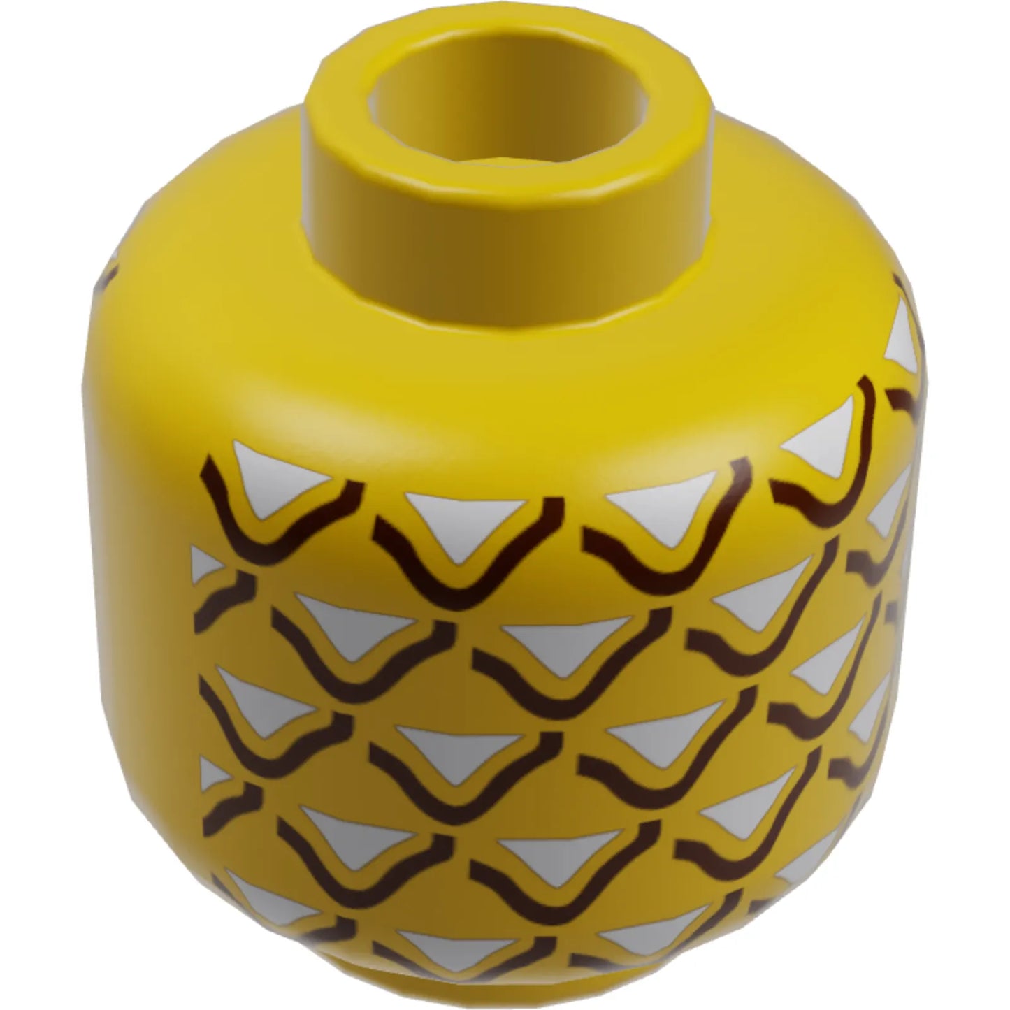 Part 3626cpb1018 - Minifigure, Head without Face with Pineapple Pattern - Hollow Stud
