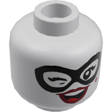 Part 3626cpb1975 - Minifigure, Head Dual Sided Female, Black Eye Mask, Red Lips and Diamond Beauty Mark, Wink / Licking Lips Pattern - Hollow Stud