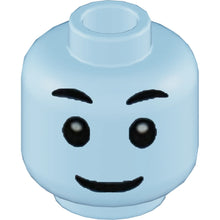 Part 3626cpb2786 - Minifigure, Head Dual Sided Black Eyebrows, Grin / Queasy with Dark Bluish Gray Cheek Lines Pattern - Hollow Stud (BAM)