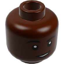 Part 3626cpb2872 - Minifigure, Head Dual Sided, Black Eyebrows, Smile with Teeth / Scared Pattern Pattern - Hollow Stud
