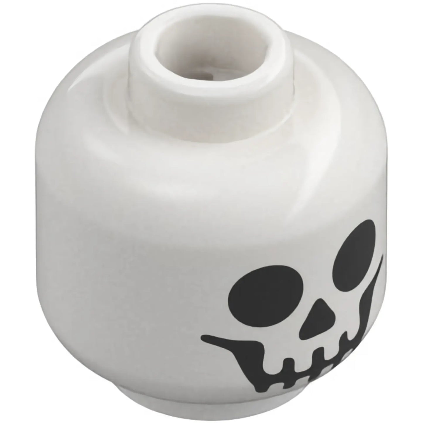Part 3626pb0001 - Minifigure, Head with Black Standard Skull Pattern