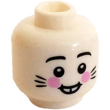 Part 3626cpb2578 - Minifigure, Head Rabbit Teeth, Bright Pink Cheeks and Whiskers Pattern - Hollow Stud (BAM)