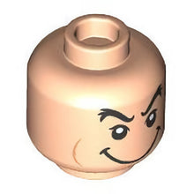 Part 3626pb3296 - Minifigure, Head Dual Sided Black Bushy Eyebrows, Medium Nougat Cheek Lines, Large Smile / Angry with Open Mouth and Red Tongue Pattern - Hollow Stud