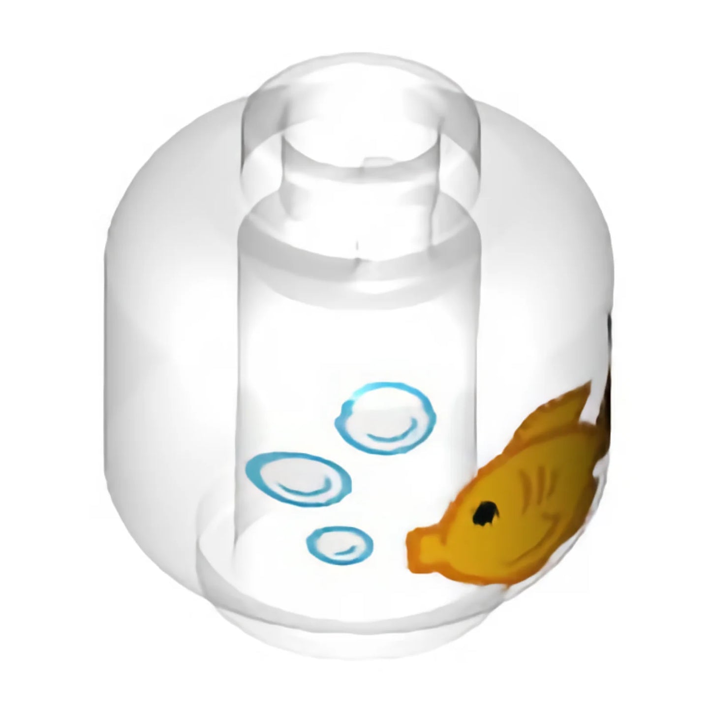 Part 28621pb0017 - Minifigure, Head without Face with Yellow Fish and White Bubbles Pattern - Vented Stud