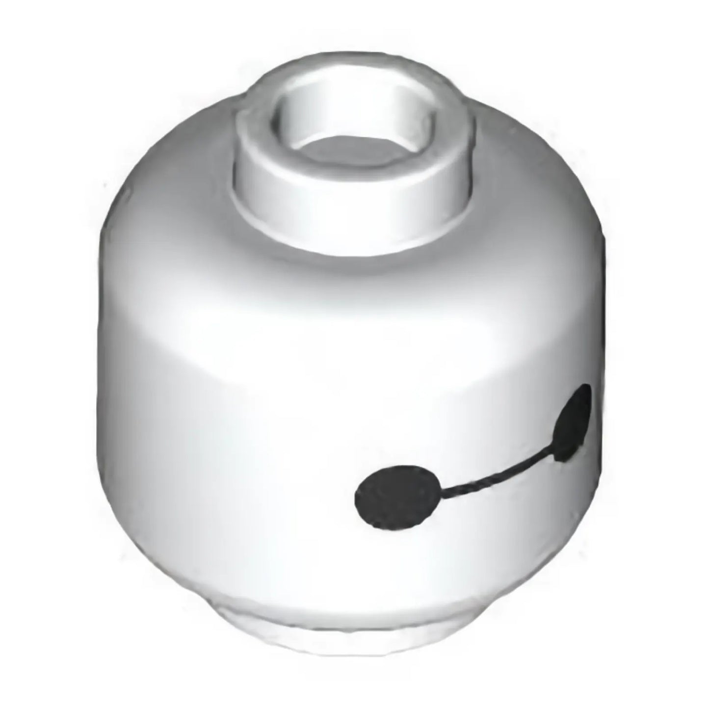 Part 3626pb3362 - Minifigure, Head Alien with Black Eyes and Connecting Line Pattern (Baymax) - Vented Stud