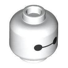 Part 3626pb3362 - Minifigure, Head Alien with Black Eyes and Connecting Line Pattern (Baymax) - Vented Stud