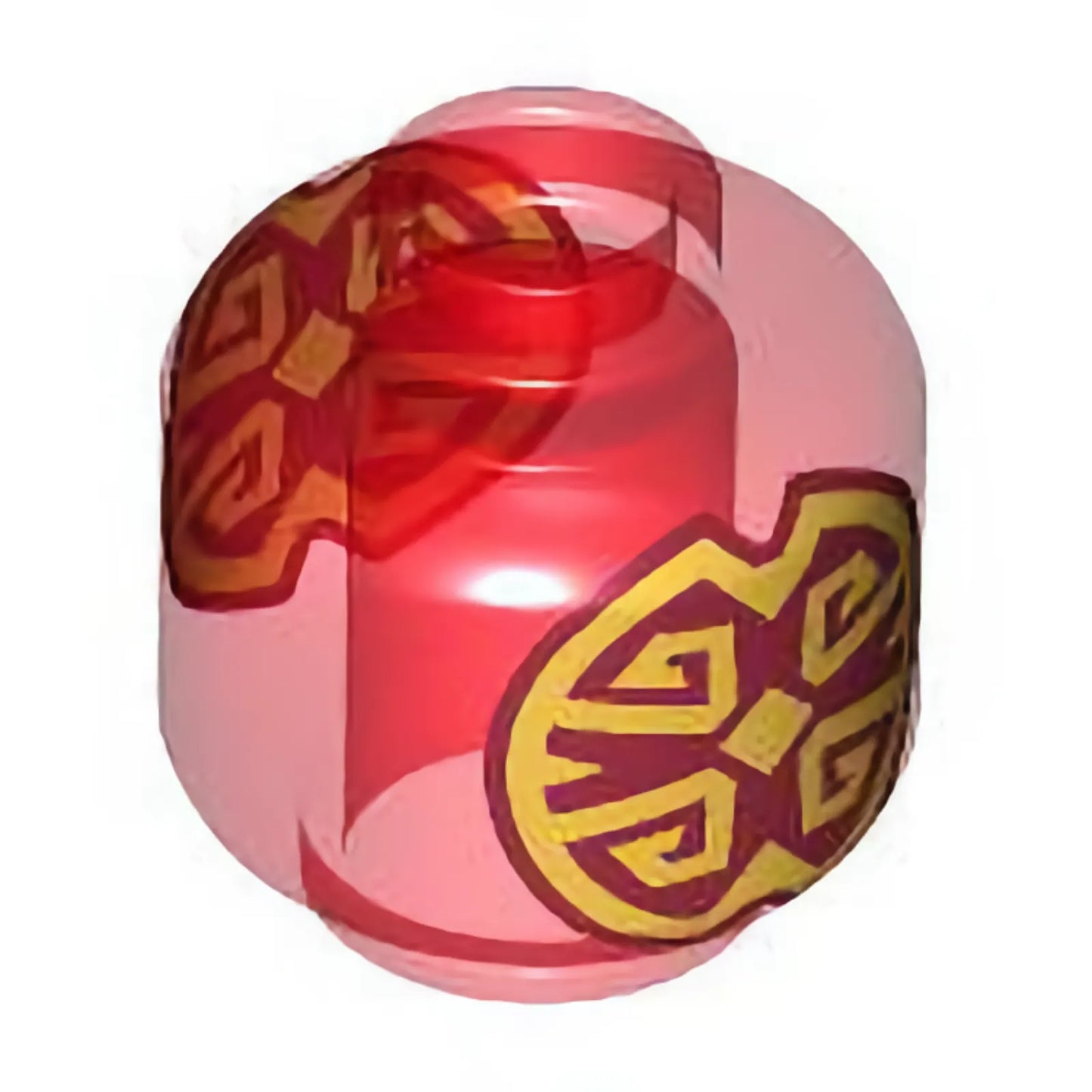 Part 28621pb0054 - Minifigure, Head without Face with Gold Oriental Pattern on Both Sides - Vented Stud
