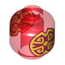 Part 28621pb0054 - Minifigure, Head without Face with Gold Oriental Pattern on Both Sides - Vented Stud