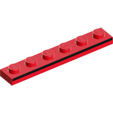 Part 3666pb04 - Plate 1 x 6 with Black Stripe Pattern