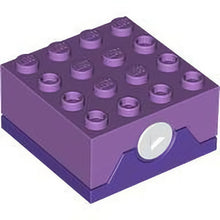 Part 3677c01 - Electric, Sound Brick 4 x 4 with Medium Lavender Top and 31 Randomized Sounds (Talking Sorting Hat)