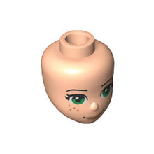 Part 37292 - Mini Doll, Head Friends with Thin Black Eyebrows, Green Eyes, Nougat Lips and 8 Freckles, and Lopsided Closed Mouth Smile Pattern