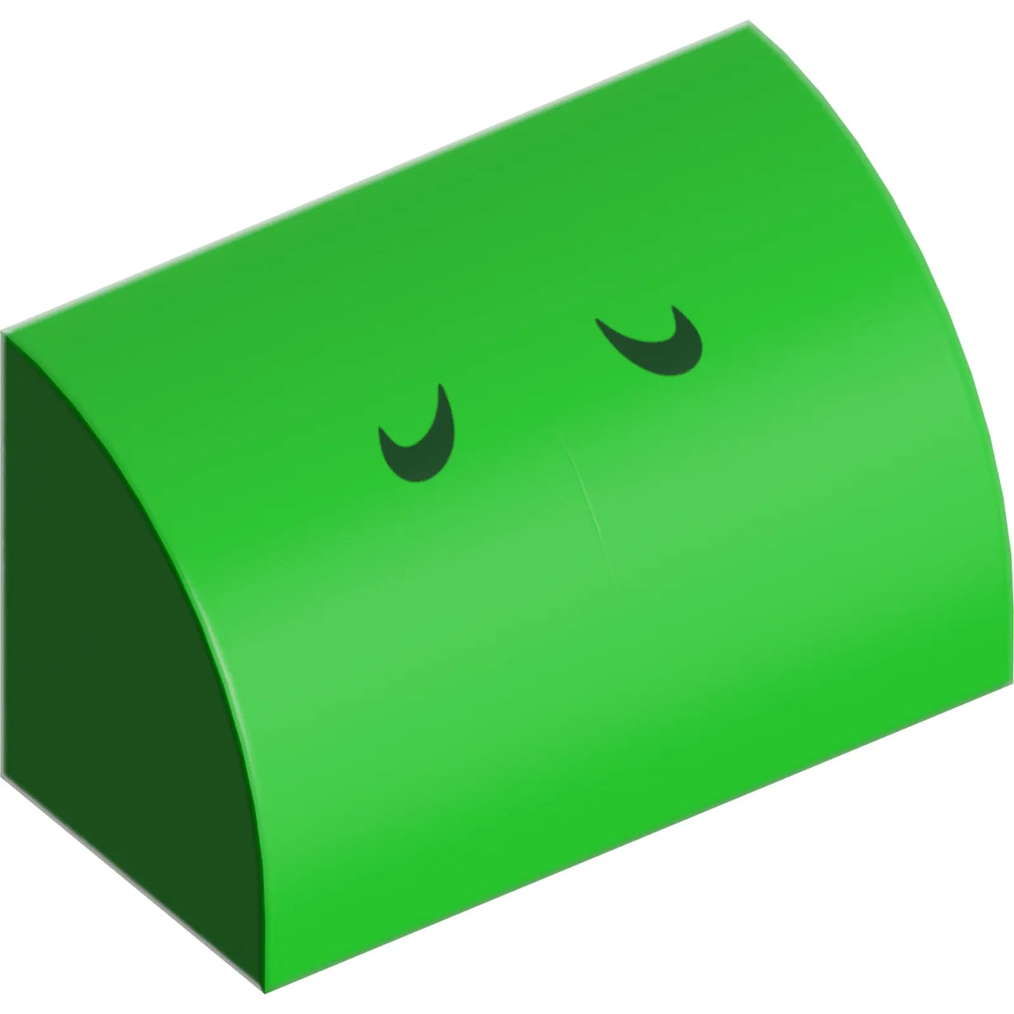 Part 37352pb003 - Slope, Curved 1 x 2 with 2 Dark Green Curved Lines Pattern (Super Mario Yoshi Nostrils)