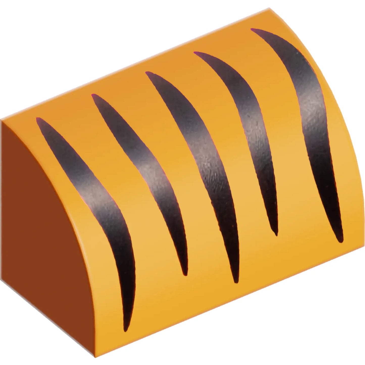 Part 37352pb012 - Slope, Curved 1 x 2 with Black Tiger Stripes Pattern