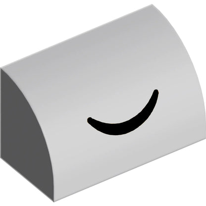 Part 37352pb032 - Slope, Curved 1 x 2 with Black Closed Eye Curved Line Pattern