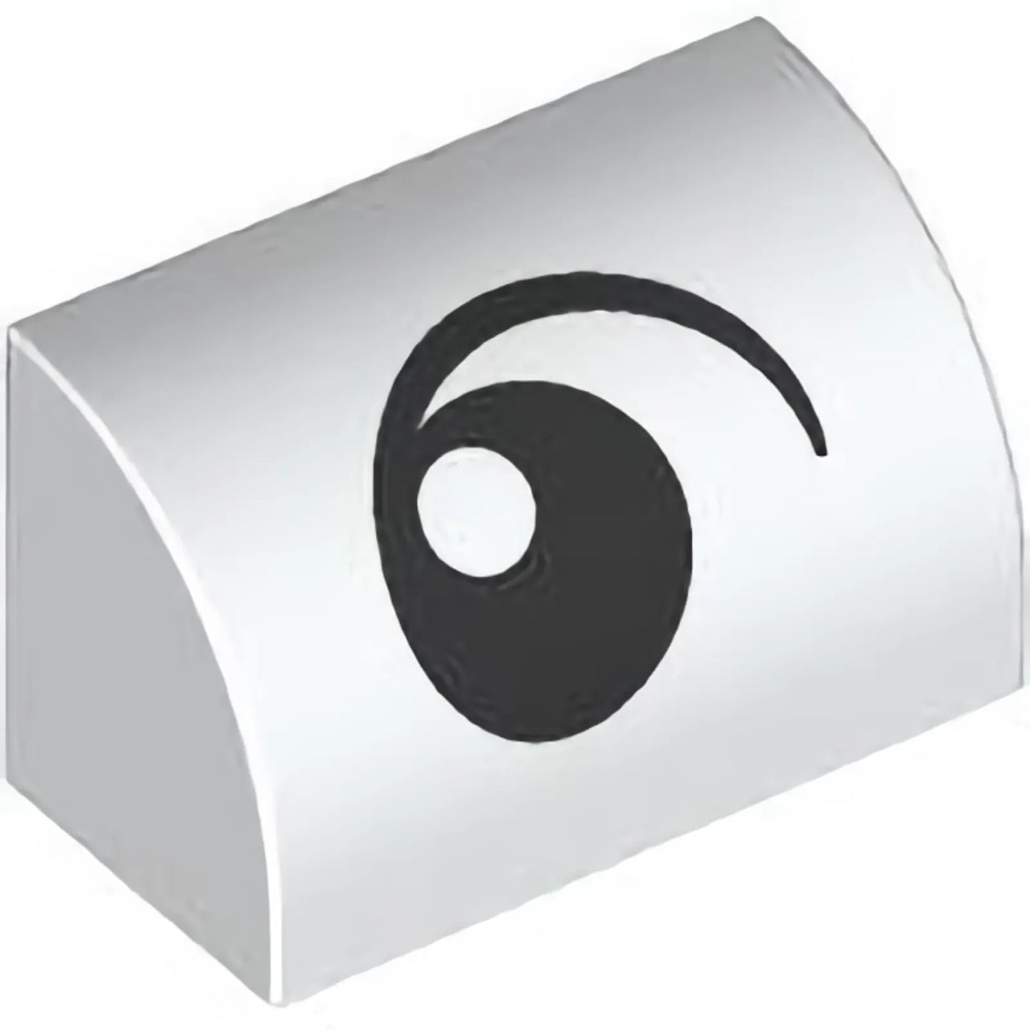 Part 37352pb034 - Slope, Curved 1 x 2 with Black and White Eye Looking Left Pattern
