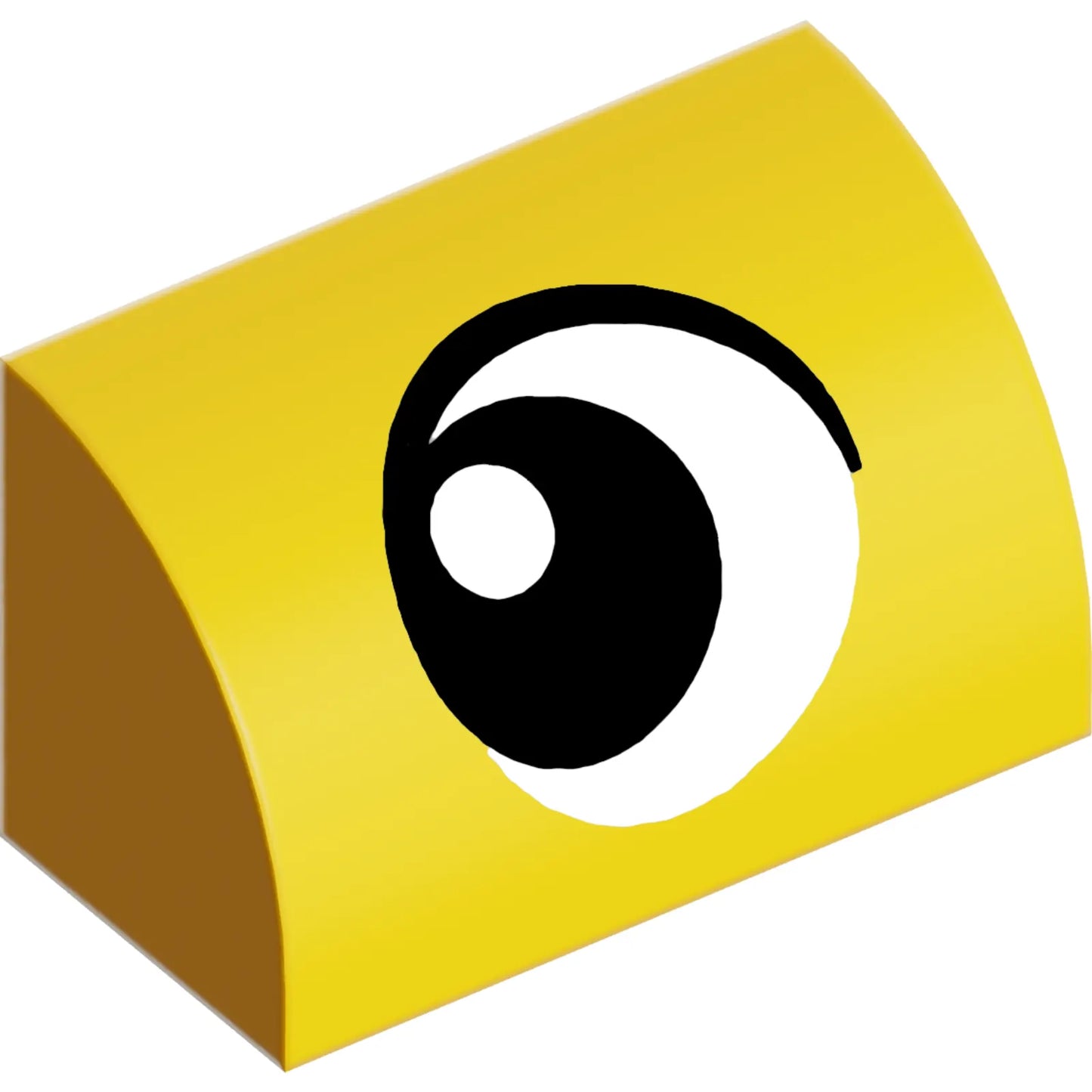 Part 37352pb034 - Slope, Curved 1 x 2 with Black and White Eye Looking Left Pattern