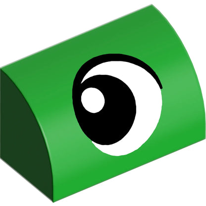 Part 37352pb034 - Slope, Curved 1 x 2 with Black and White Eye Looking Left Pattern