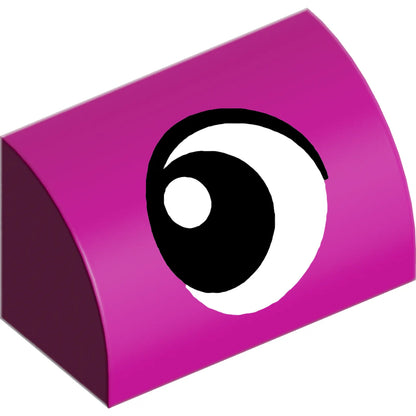 Part 37352pb034 - Slope, Curved 1 x 2 with Black and White Eye Looking Left Pattern