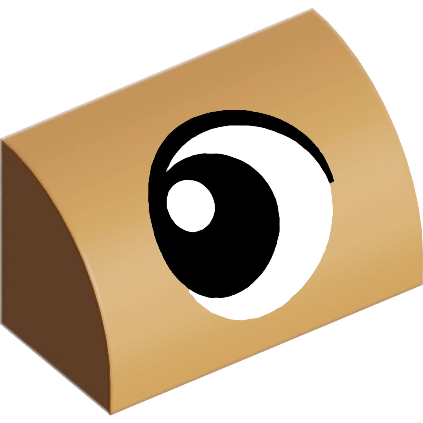 Part 37352pb034 - Slope, Curved 1 x 2 with Black and White Eye Looking Left Pattern