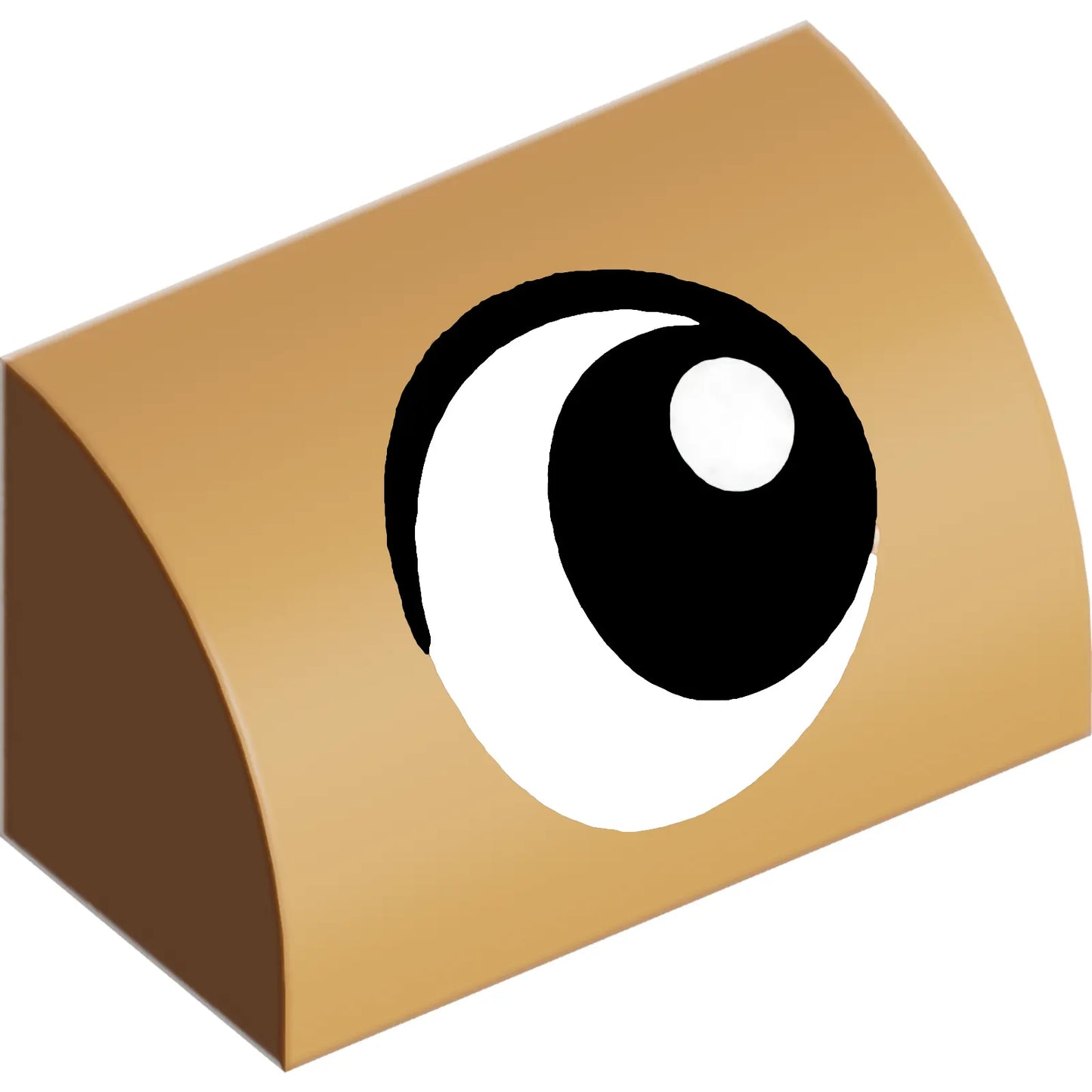 Part 37352pb035 - Slope, Curved 1 x 2 with Black and White Eye Looking Right Pattern