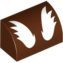 Part 37352pb036 - Slope, Curved 1 x 2 with White Fur Pattern (Rocket Raccoon Eyebrows)