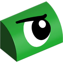 Part 37352pb044 - Slope, Curved 1 x 2 with Black and White Eye Looking Left with Eyebrow Pattern