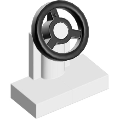 Part 3829c01 - Vehicle, Steering Stand 1 x 2 with Black Steering Wheel