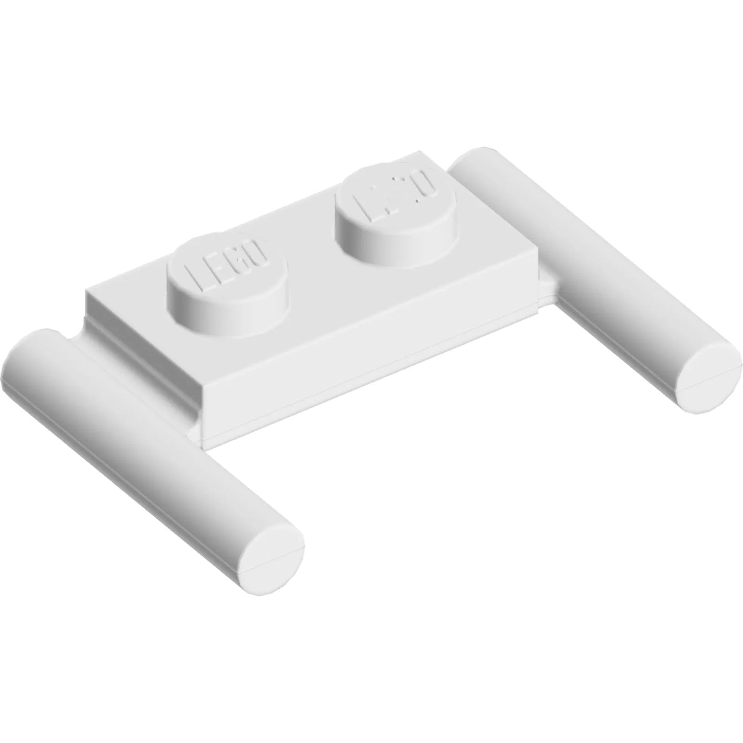 Part 3839b - Plate, Modified 1 x 2 with Bar Handles - Flat Ends, Low Attachment