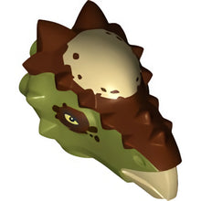 Part 38434c02pb01 - Dinosaur Head Stygimoloch with Reddish Brown Top with Tan Spot Pattern