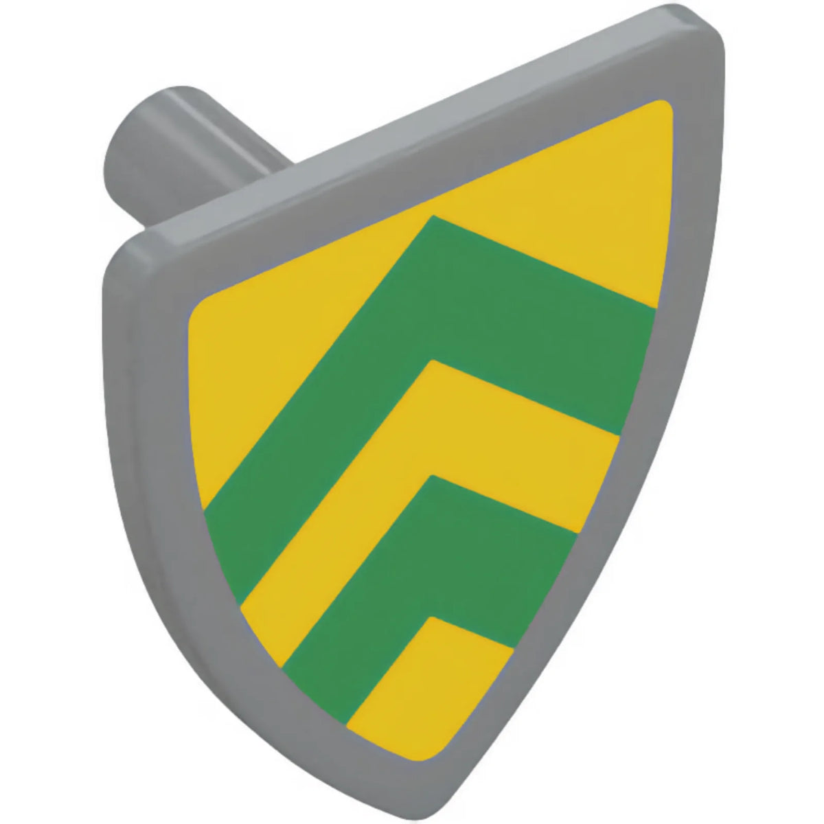 Part 3846pb059 - Minifigure, Shield Triangular  with Green Chevrons on Yellow Background Pattern