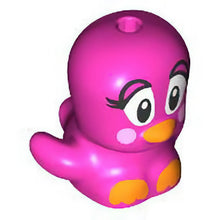 Part 3918pb01 - Bird, Chick with Open Wings with Large Black and White Eyes, Eyelids, Bright Pink Circles on Cheeks, Orange Beak and Feet Pattern (Sonic the Hedgehog Flicky)