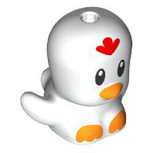 Part 3918pb02 - Bird, Chick with Open Wings with Black Eyes, Red Comb, Orange Beak and Feet Pattern (Sonic the Hedgehog Clucky / Chicken)