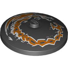 Part 3960pb057 - Dish 4 x 4 Inverted (Radar) with Solid Stud with Dragon Orange and White Pattern
