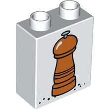 Part 4066pb604 - Duplo, Brick 1 x 2 x 2 with Pepper Mill Pattern