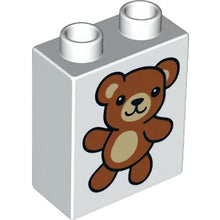 Part 4066pb622 - Duplo, Brick 1 x 2 x 2 with Reddish Brown Teddy Bear Pattern