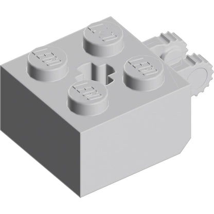 Part 40902 - Hinge Brick 2 x 2 Locking with 2 Fingers Vertical and Axle Hole, 9 Teeth