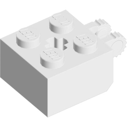Part 40902 - Hinge Brick 2 x 2 Locking with 2 Fingers Vertical and Axle Hole, 9 Teeth