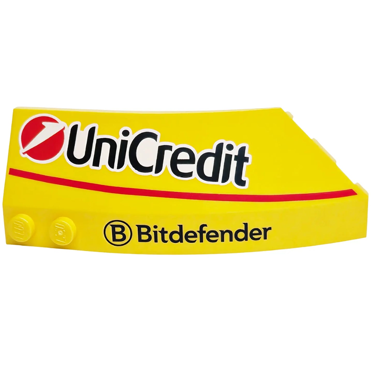 Part 41750pb038 - Wedge 8 x 3 x 2 Open Left with Red Stripe, UniCredit and Bitdefender Logos Pattern
