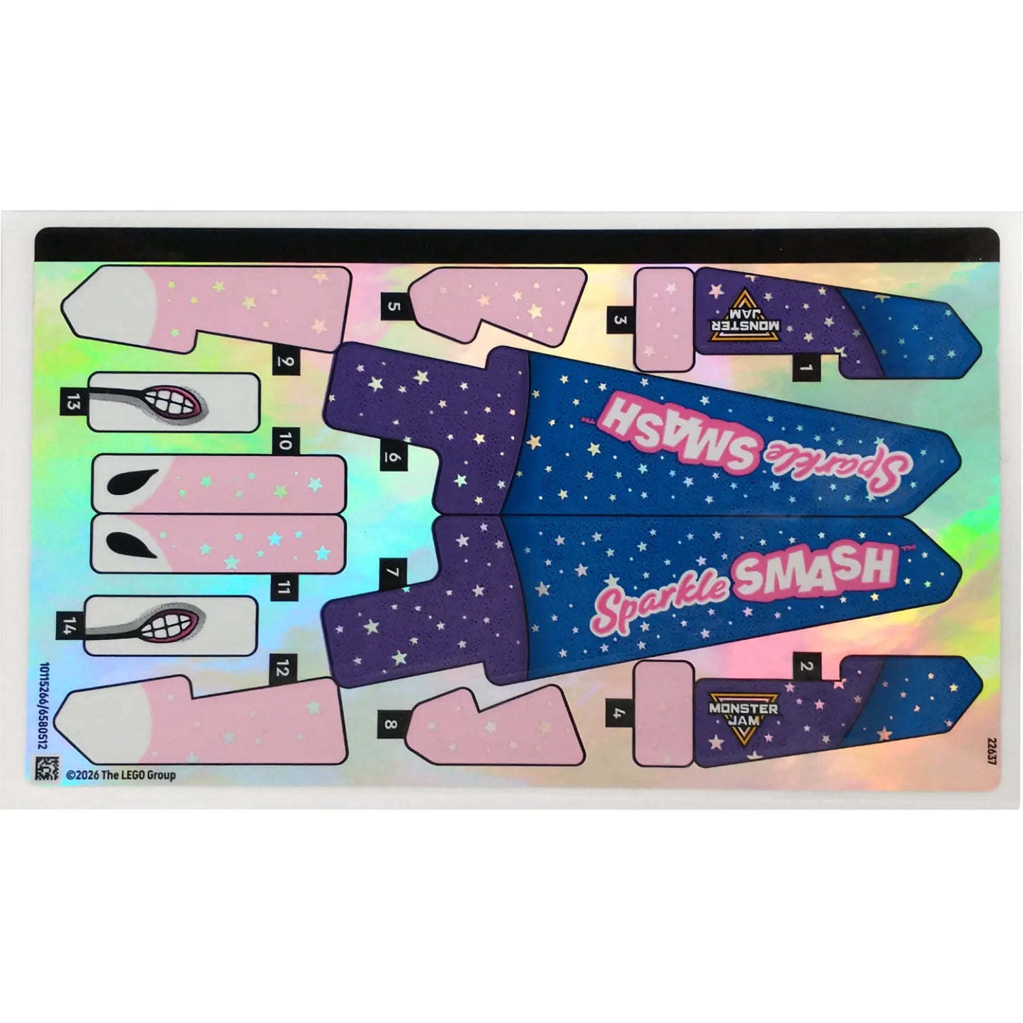 Part 42220stk01 - Sticker Sheet for Set 42220, Holographic Mirrored - (10115266/6580512)
