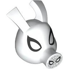Part 42346pb03 - Minifigure, Head, Modified Pig, Long Snout and Ears with Light Bluish Gray Spider-Man Web on Snout, Black Eyes and Nostrils Pattern