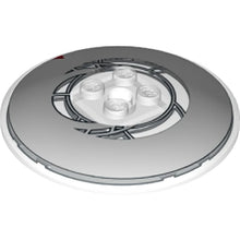 Part 44375bpb11 - Dish 6 x 6 Inverted (Radar) - Solid Studs with Asymmetrical Clock Face with Roman Numerals and Red Triangle Pattern