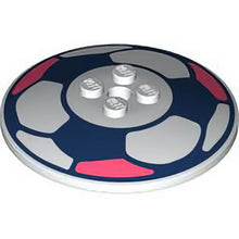 Part 44375bpb20 - Dish 6 x 6 Inverted (Radar) - Solid Studs with Dark Blue and Coral Soccer Ball / Football Pattern