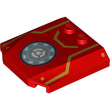 Part 45677pb137 - Wedge 4 x 4 x 2/3 Triple Curved with Arc Reactor and Gold Stripes Pattern