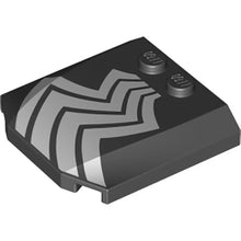 Part 45677pb154b - Wedge 4 x 4 x 2/3 Triple Curved with White Zigzag Lines Pattern Side B